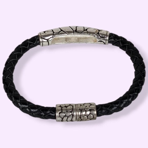 Premier Designs Black Braided Leather Bracelet - Picture 4 of 6
